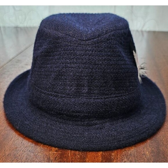 Jonathan Richards Robbie Navy Blue 100% Wool Tweed Hat 54/6 5/8, 1 1/2" Brim NWT - Picture 5 of 8